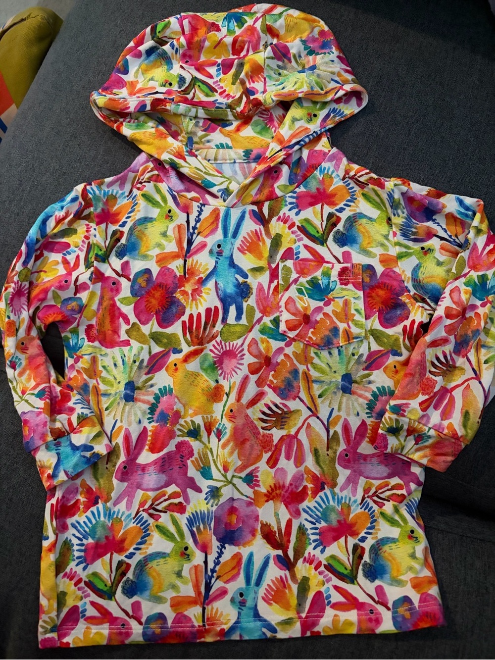 Muse Threads Rabbit Print Bamboo Hoodie